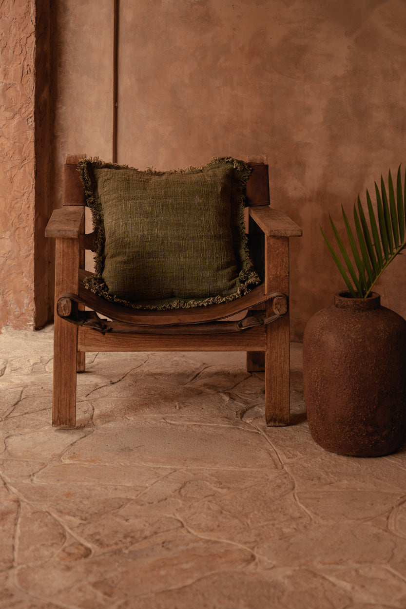 De Jungle Fringe Kussenhoes - Groen — Bazar Bizar, foto 3