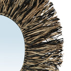De Raffia Fringe Spiegel - Naturel Zwart - M — Bazar Bizar, foto 4