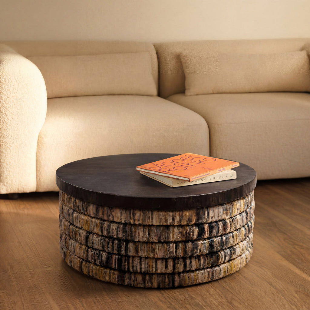 Banaan ronde Magani salontafel in grijze wassing — Bazar Bizar, foto 2