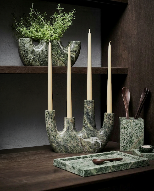 De Bidasar Marmeren Vaas - Groen - Hoog — Bazar Bizar, foto 2