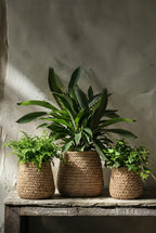 De nep gevlochten plantenbak - naturel - L — Bazar Bizar, foto 3