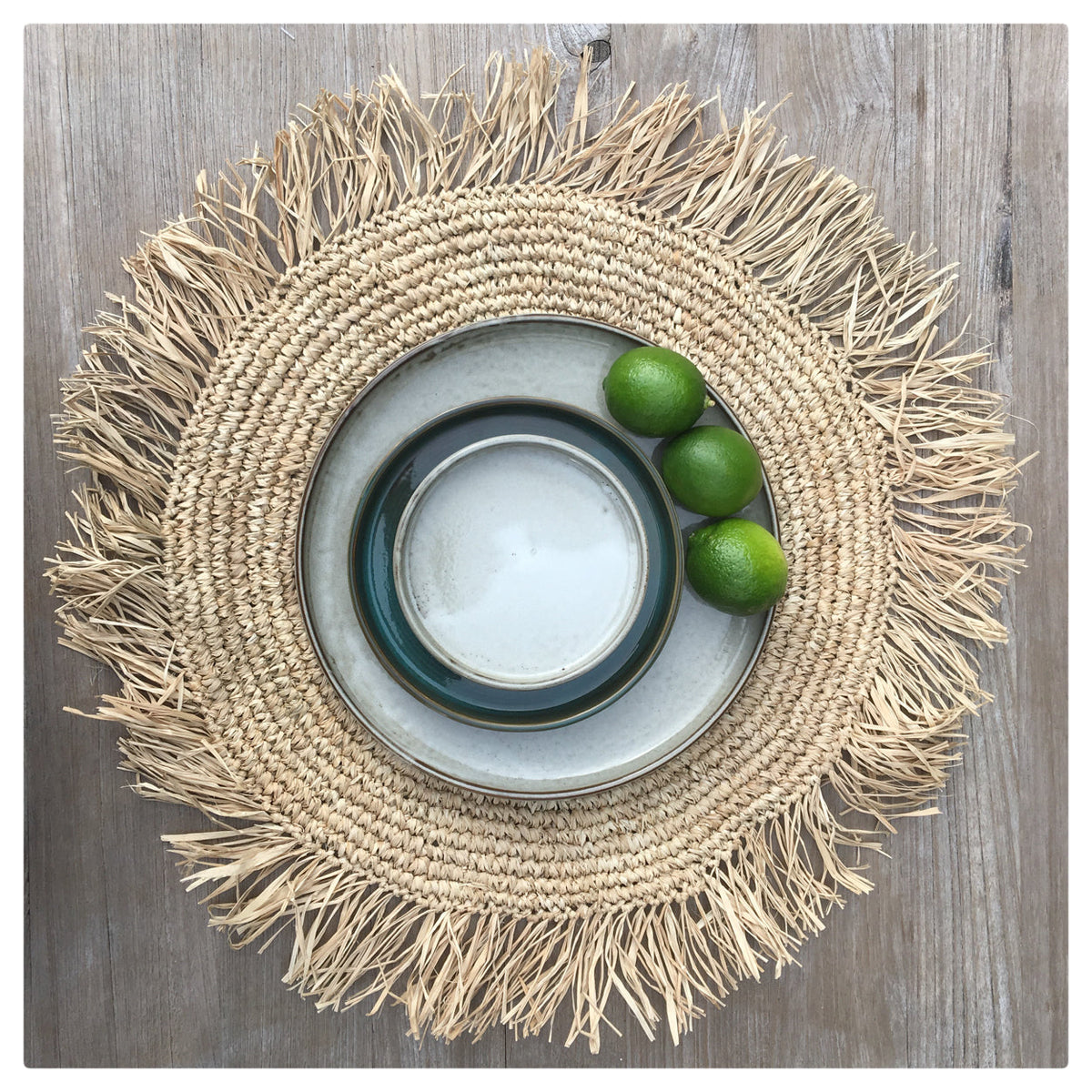 De Fringe Raffia Placemat Round - Naturel — Bazar Bizar, foto 3