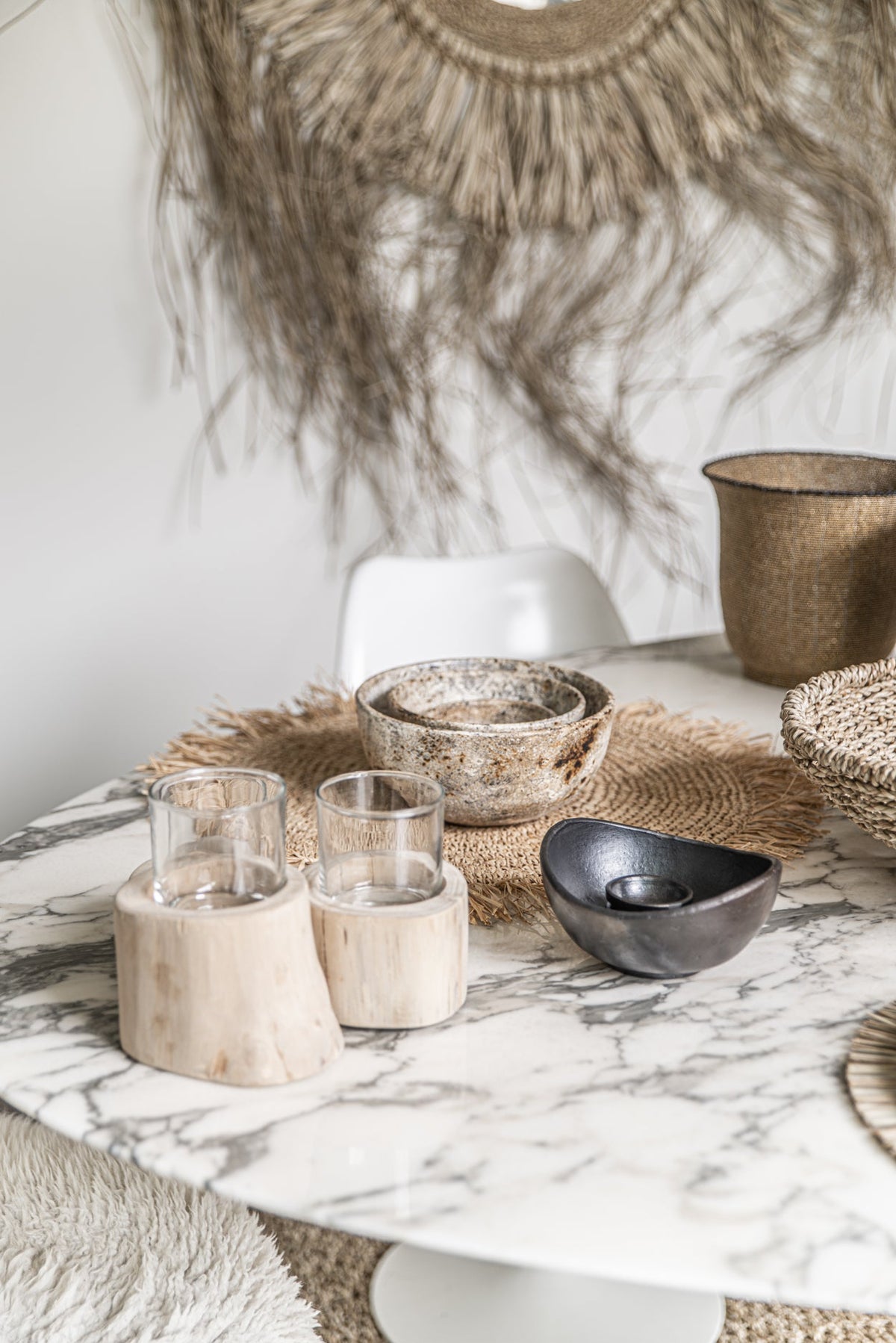 De Fringe Raffia Placemat Round - Naturel — Bazar Bizar, foto 2