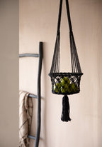 De Macrame Plantenhouder - Zwart - M — Bazar Bizar, foto 3