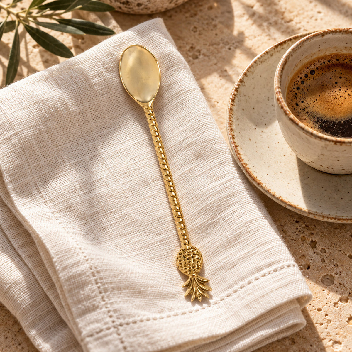 De Ananas Lange Lepel - Goud — Bazar Bizar, foto 2