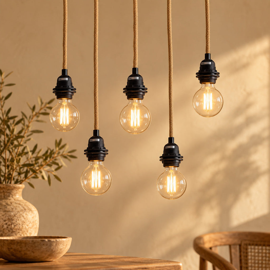 Fitting Lampen Plafond - Naturel Zwart - 5 Fittings — Bazar Bizar, foto 2