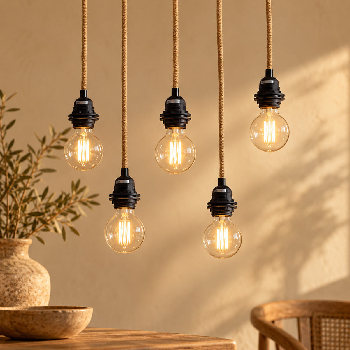 Fitting Lampen Plafond - Naturel Zwart - 5 Fittings — Bazar Bizar, foto 2