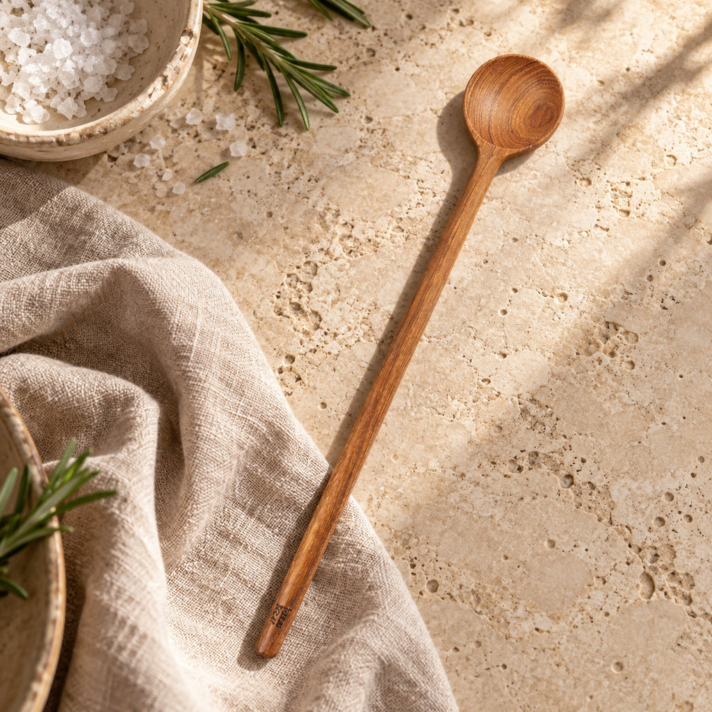 De Teak Root Platte Doseerlepel — Bazar Bizar, foto 2