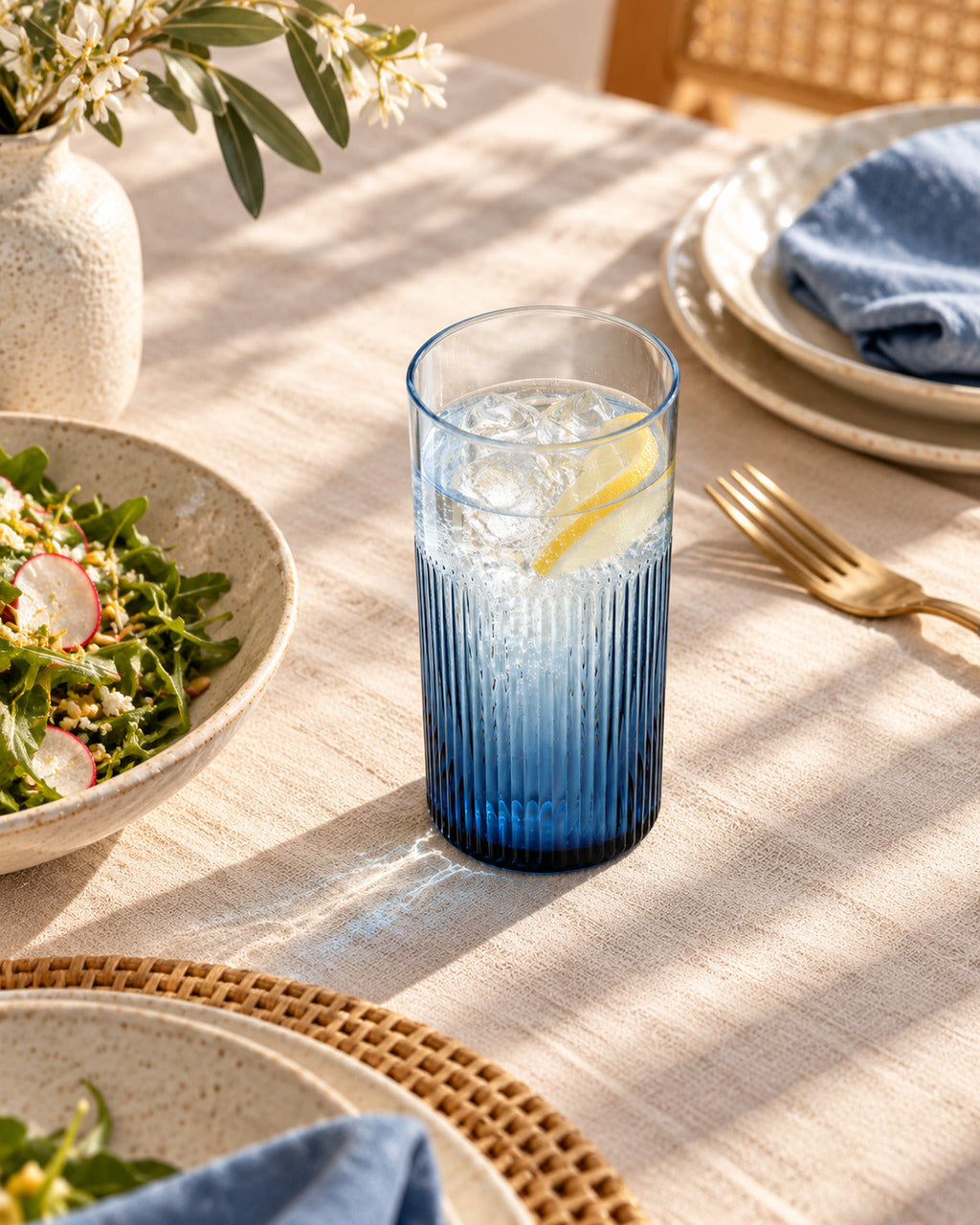 De Azure Rippled High Tumbler - Blauw — Bazar Bizar, foto 3