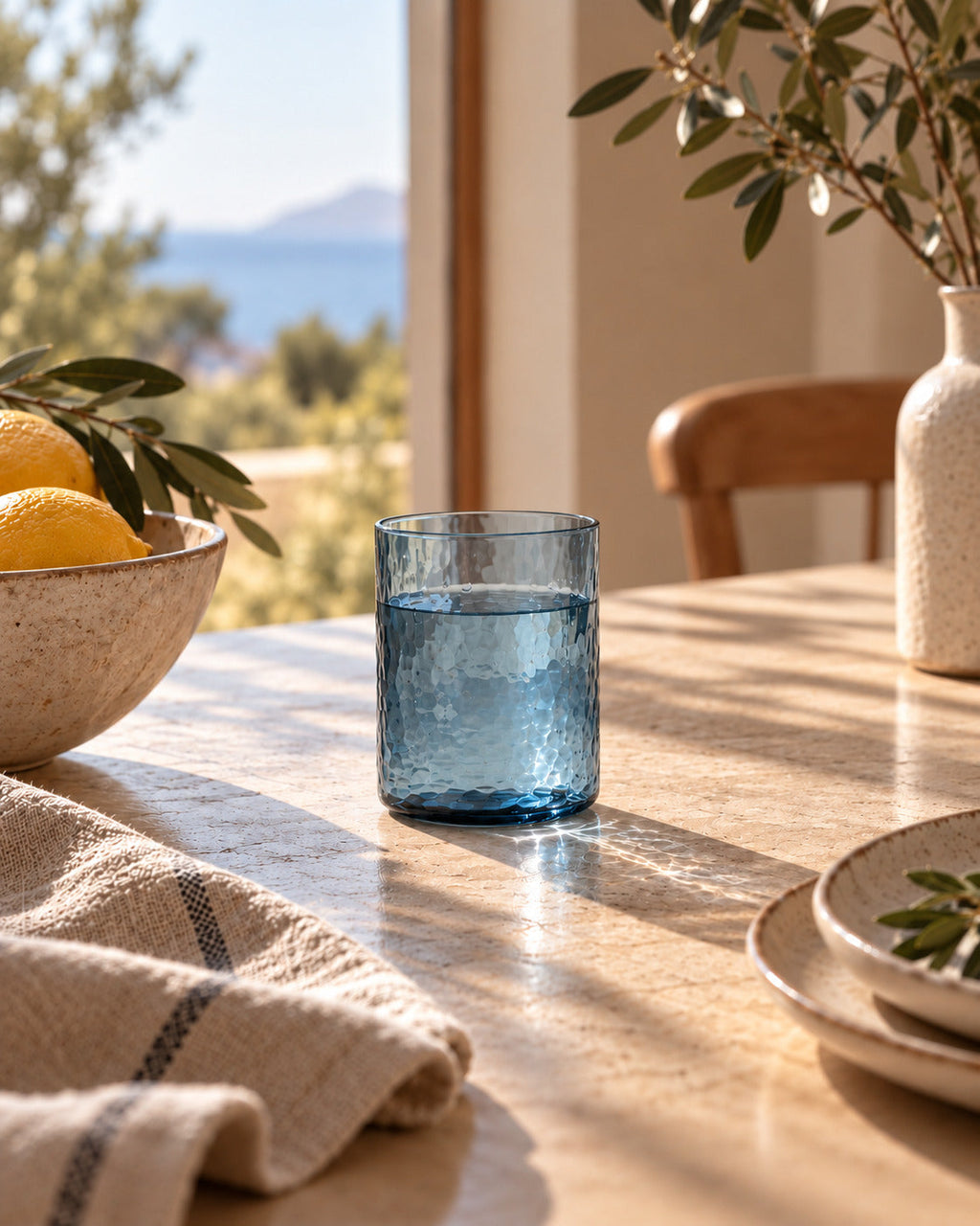 De Azure Hammered High Tumbler - Blauw — Bazar Bizar, foto 2