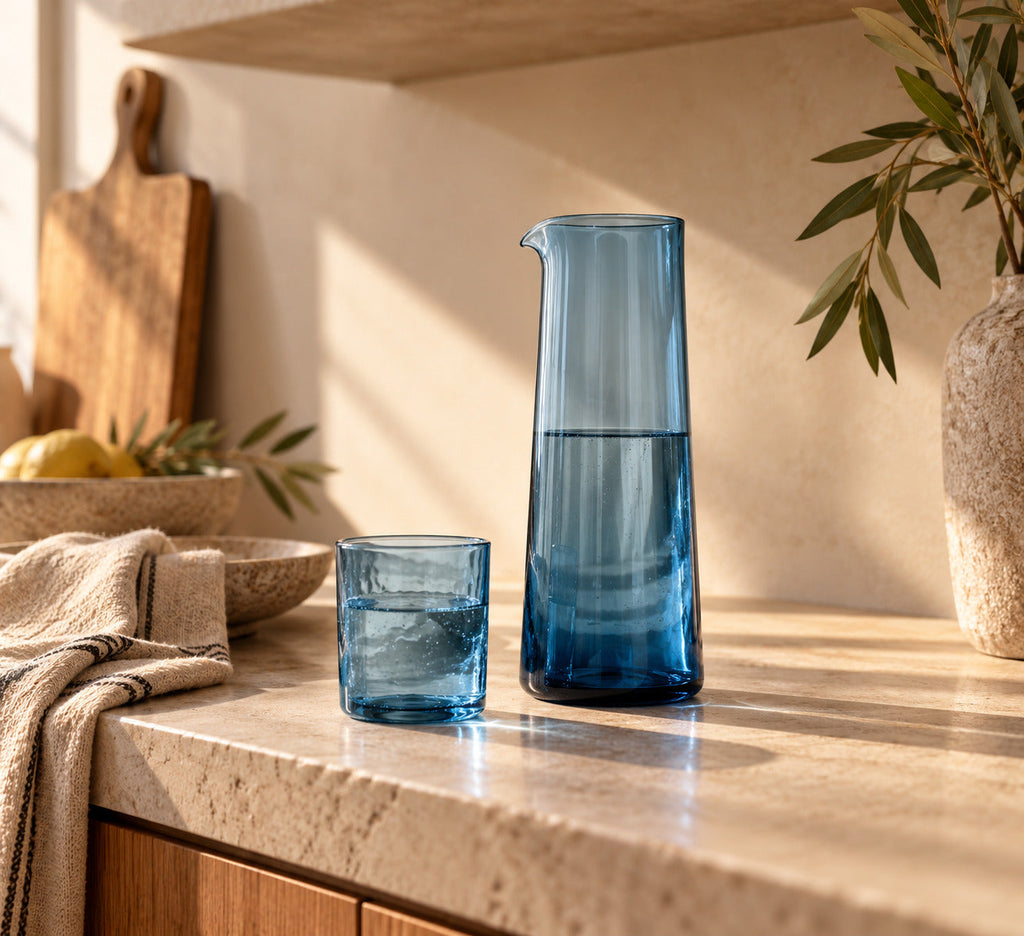 De Azure Hammered High Tumbler - Blauw — Bazar Bizar, foto 10