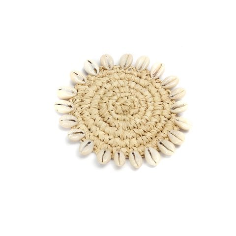 De Raffia Schelp Onderzetter - Naturel - Bazar Bizar