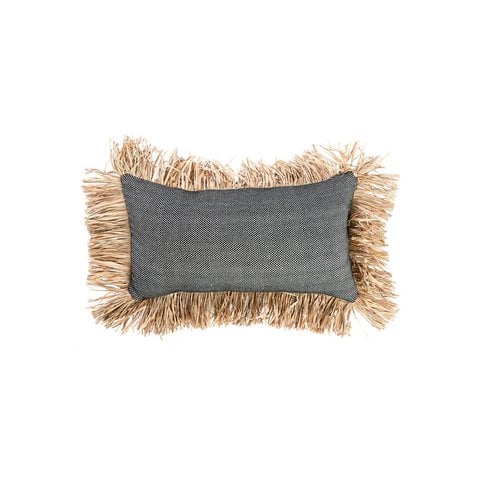 De Katoenen Bonita Kussenhoes - Naturel Zwart - 30x50 - Bazar Bizar