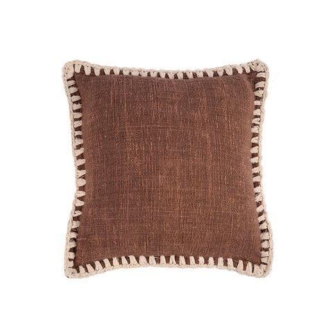 De Espresso Edge Kussenhoes - Bruin Wit - Bazar Bizar