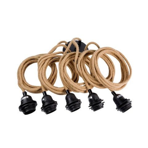 Fitting Lampen Plafond - Naturel Zwart - 5 Fittings - Bazar Bizar