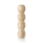 De Travertijn Totem Taper Kaarsenhouder - Beige - L - Bazar Bizar