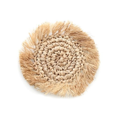 De Fringe Raffia Onderzetter - Natuurlijk - Bazar Bizar