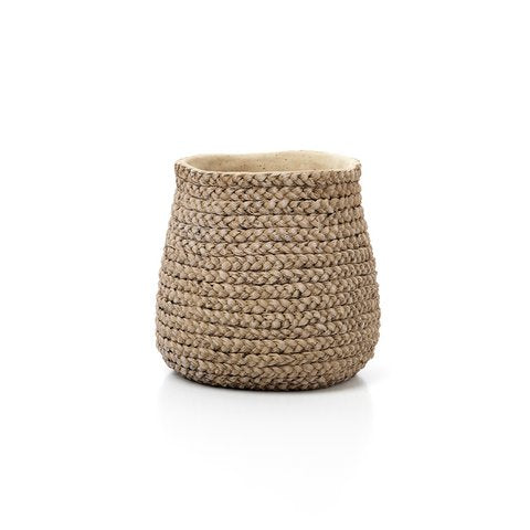 De nep gevlochten plantenbak - naturel - L - Bazar Bizar