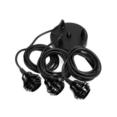 Fitting lampen plafond - Zwart - 3 fittingen - Bazar Bizar