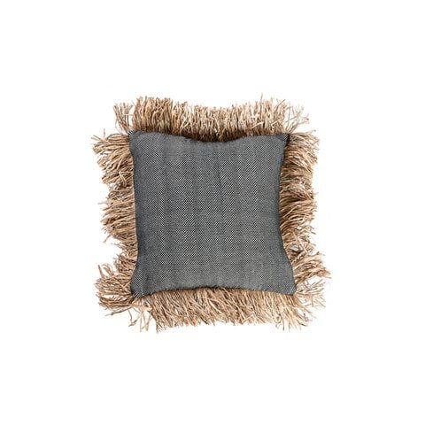 De Katoenen Bonita Kussenhoes - Natuurlijk Zwart - 40x40 - Bazar Bizar