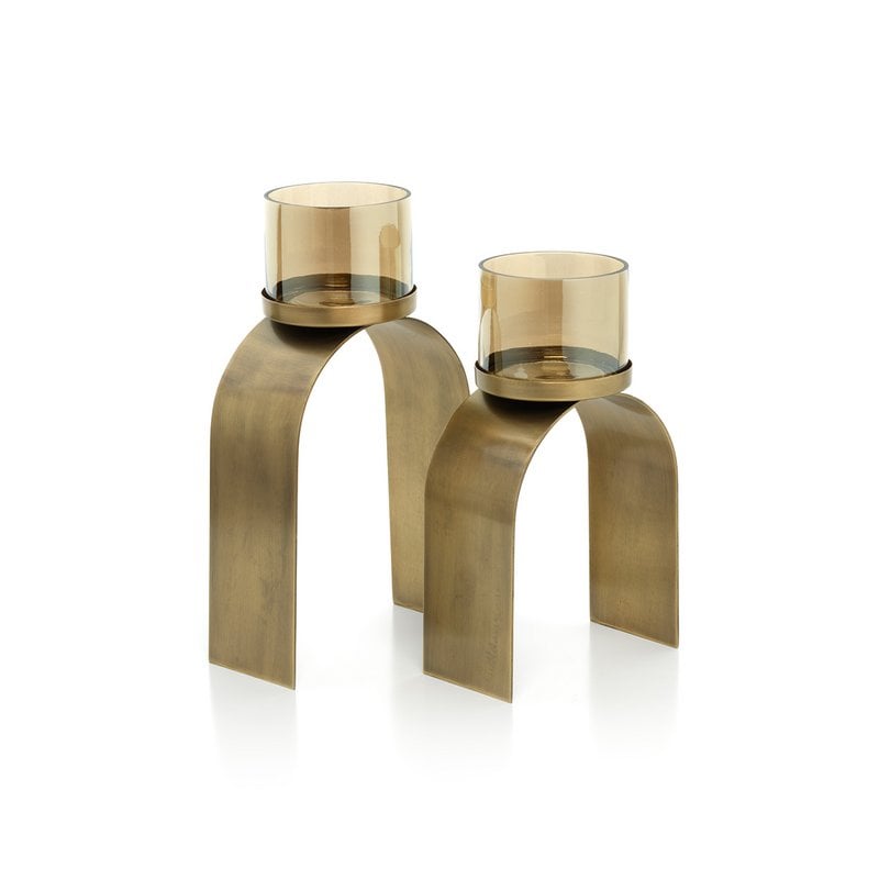 The Bow Glow T-light Holder - Goud - SET/2 - Bazar Bizar