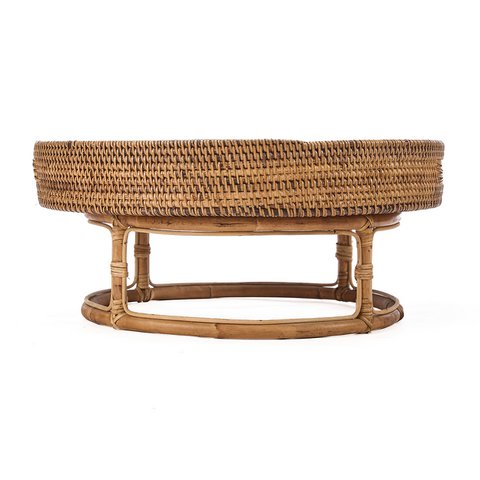 De Rattan Rise Tray - Natuurlijk bruin - Bazar Bizar
