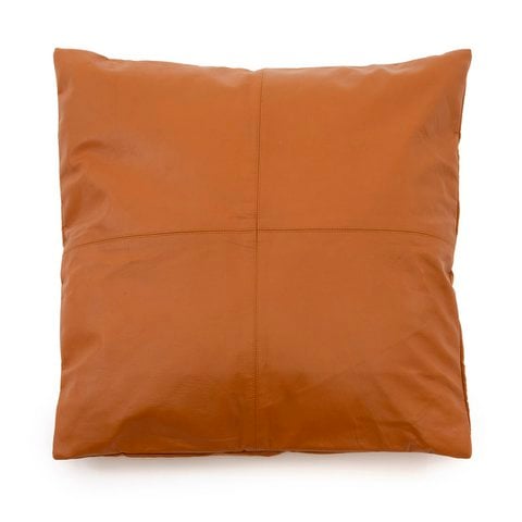 The Four Panel Leren Kussenhoes - Camel - 60x60 - Bazar Bizar