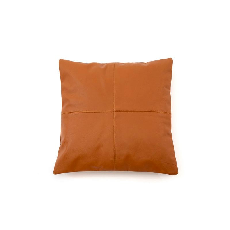 The Four Panel Leren Kussenhoes - Camel - 40x40 - Bazar Bizar