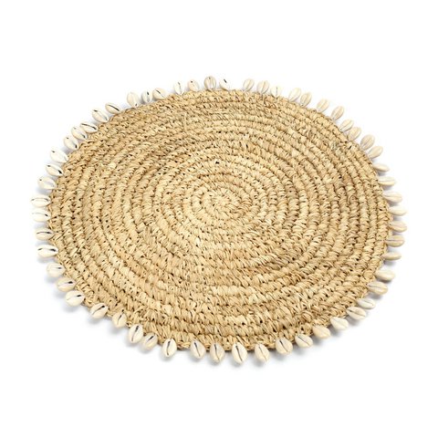 De Raffia Schelp Placemat - Natuurlijk - Bazar Bizar