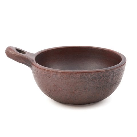 De Etnische Kom met Handvat - Terracotta - M - Bazar Bizar