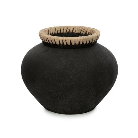 De Styly Vaas - Zwart Naturel - L - Bazar Bizar