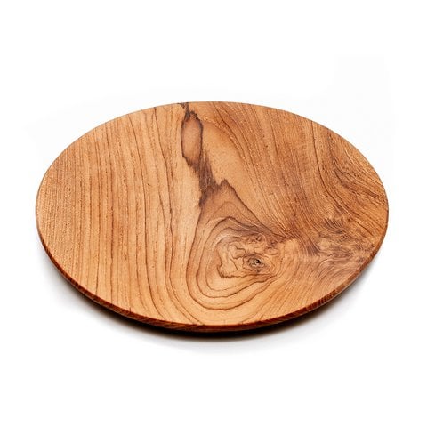 The Teak Root Round Plate - L - Bazar Bizar
