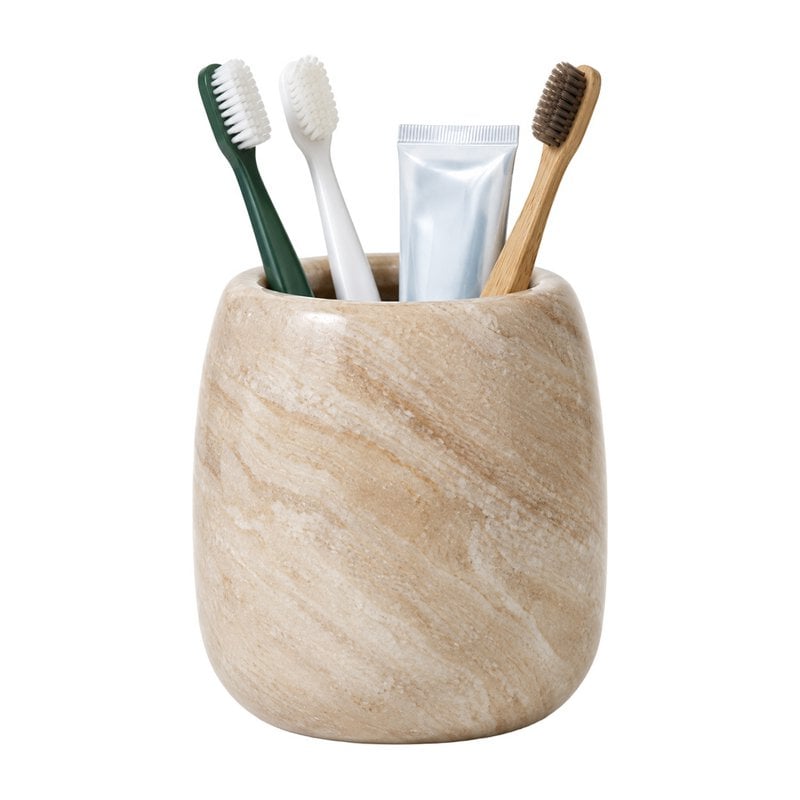 De Puglia tandenborstelhouder - Beige travertijn - Bazar Bizar