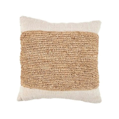 De Raffia Stempel Kussenhoes - Natuurlijk - Bazar Bizar