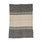The Linen Dash Keukendoek - Naturel Zwart - 50x70 - Bazar Bizar