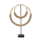 De dubbele schelpketting op standaard - naturel - Bazar Bizar