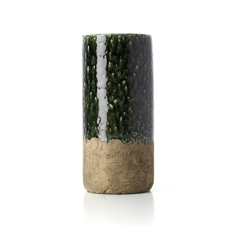 The Moss Cylinder Vase - Concrete Green - L - Bazar Bizar