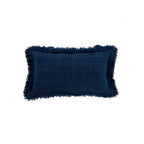 De Azure Fringe Kussenhoes - Indisch Blauw - 30x50 - Bazar Bizar