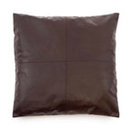 De leren kussenhoes met vier panelen - Choco - 60x60 - Bazar Bizar