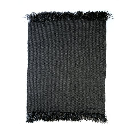 Het gefranjerde tapijt - Zwart - 200x300 - Bazar Bizar