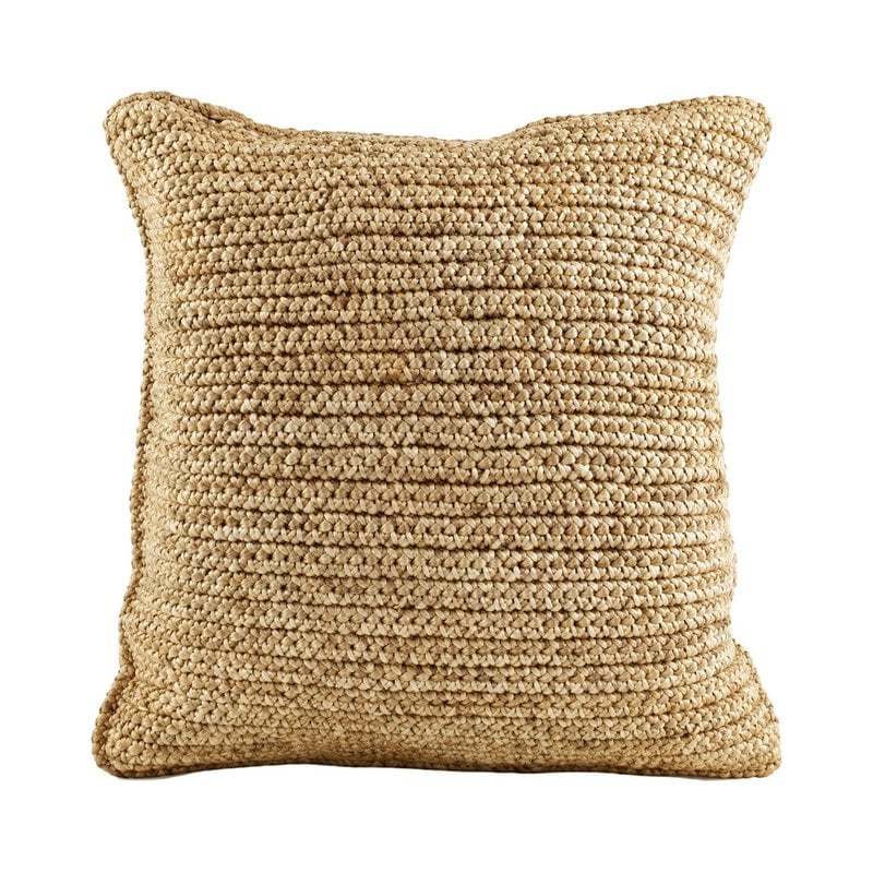 De Raffia Flores Kussenhoes Vierkant - Naturel - 50X50 - Bazar Bizar