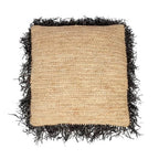 De Raffia Kussenhoes Vierkant - Naturel Zwart - 60x60 - Bazar Bizar