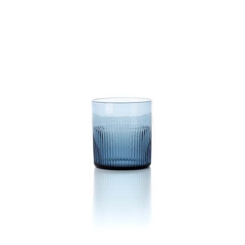 De Azure Rippled Low Tumbler - Blauw - Bazar Bizar