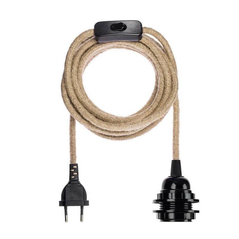 Fitting Lampen Jute - Naturel Zwart - Bazar Bizar