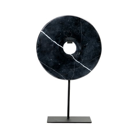 The Marble Disc on Stand - Zwart - L - Bazar Bizar