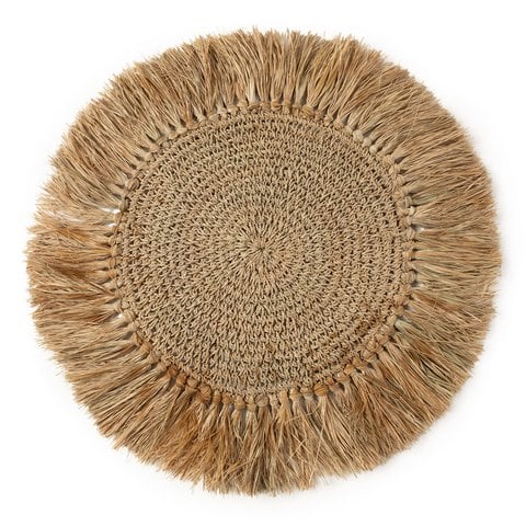 De gehaakte Raffia Placemat - naturel - Bazar Bizar
