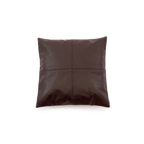 De leren kussenhoes met vier panelen - Choco - 40x40 - Bazar Bizar