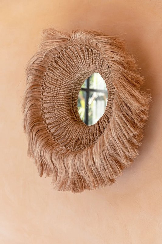 De Abaca Solomon Spiegel - Naturel - Bazar Bizar, foto 3