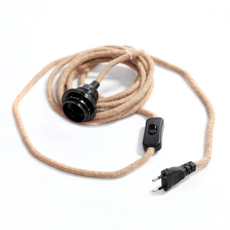 Fitting Lampen Jute - Naturel Zwart - Bazar Bizar, foto 4
