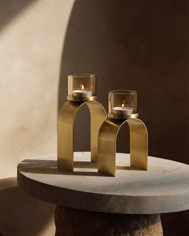 The Bow Glow T-light Holder - Goud - SET/2 - Bazar Bizar, foto 2